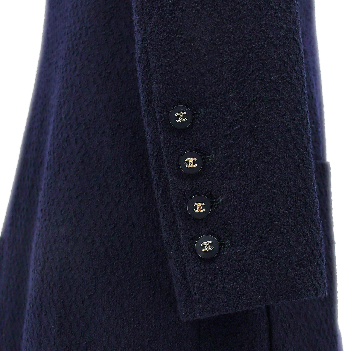 Chanel Double Breasted Jacket Navy 96P #40