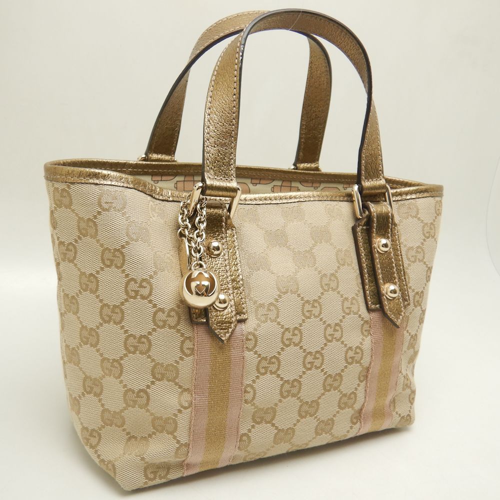 Luxury Gucci Trending 2025 Mini Handbag GG Canvas Beige Gold