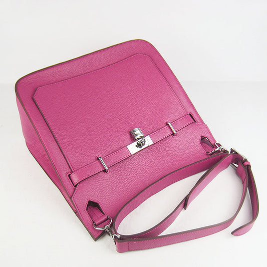 Luxury Hermes Leather Shoulder bag H6508 peach silver