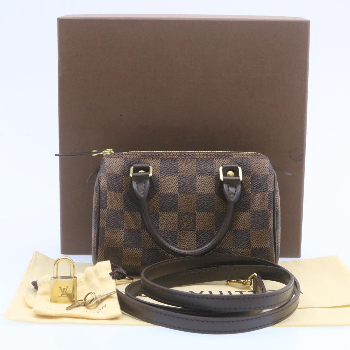 LOUIS VUITTON Damier Ebene Mini Speedy Hand Bag M41534 LV 25202S