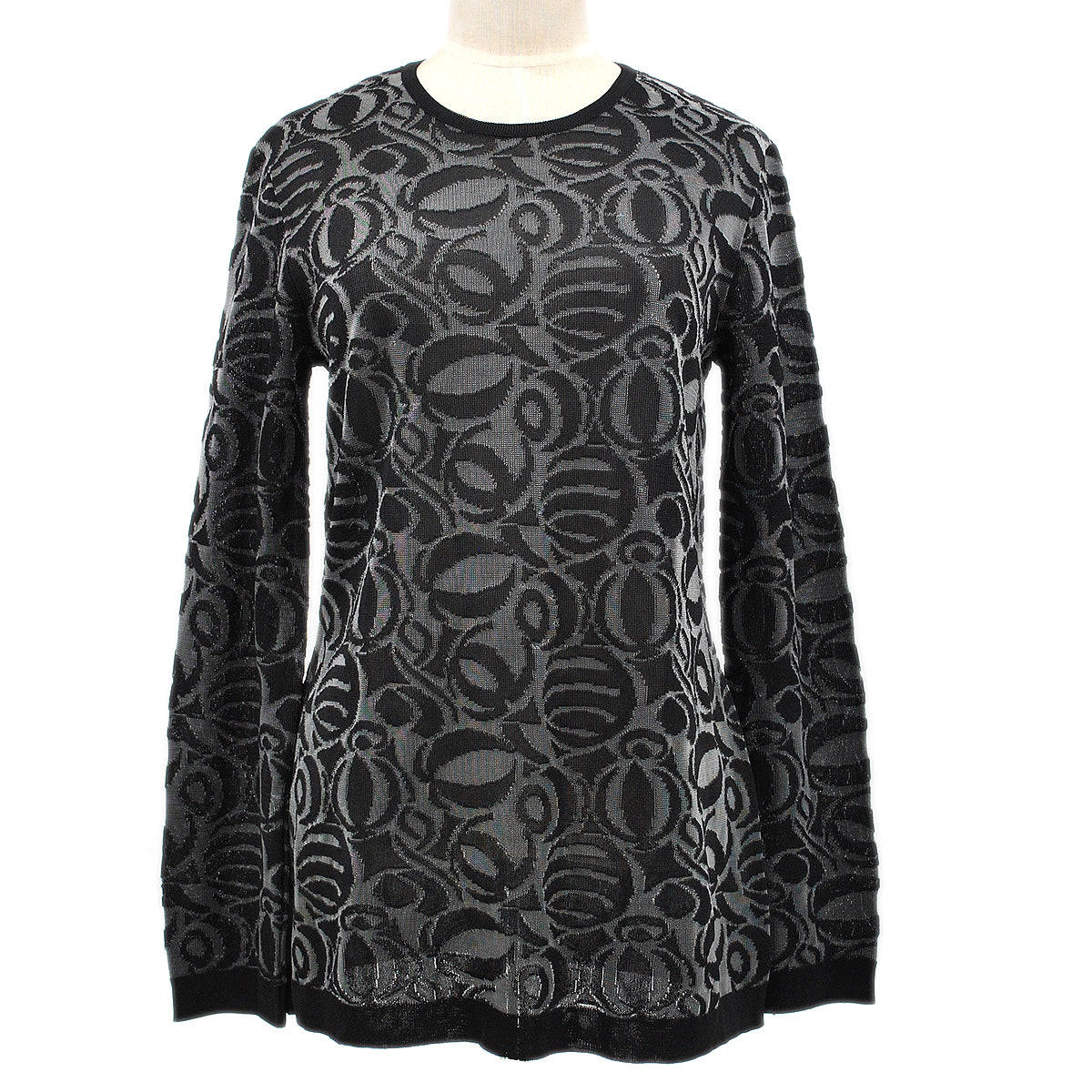 Luxury Chanel 1998 Spring abstract-pattern long-sleeve rayon top #38