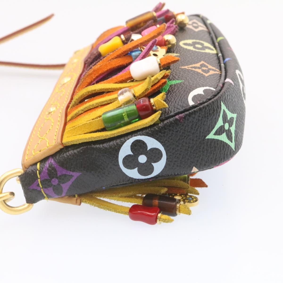 LOUIS VUITTON Monogram Multicolor Bucket Frange ToteBag Black M40110 25649S
