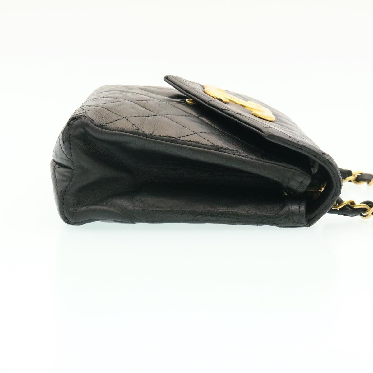 Luxury Chanel Lamb Skin Matelasse Chain Shoulder Bag Black CC  25810A