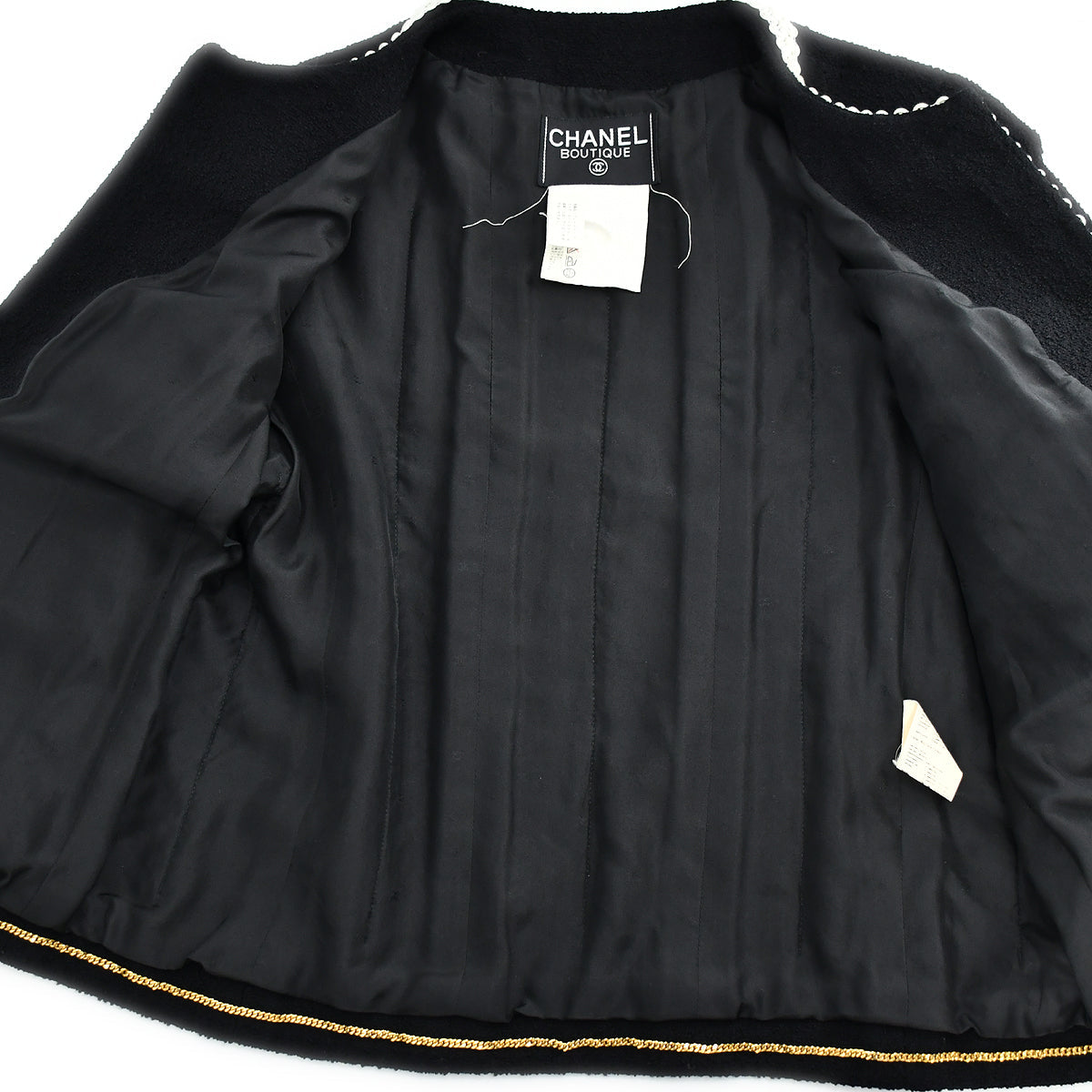 Chanel Setup Suit Jacket Skirt Black 94P #40