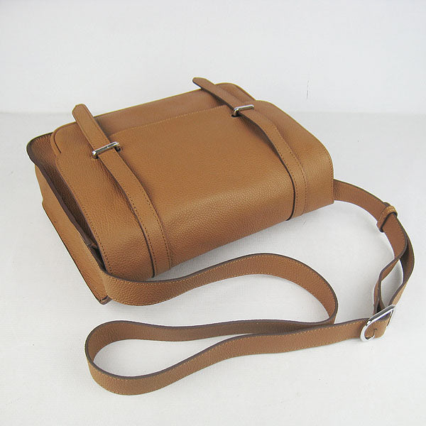 Luxury Hermes Steve H2810 Shoulder Bag Lambskin Coffee