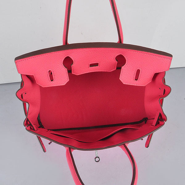 Luxury Hermes Birkin 30cm Togo leather Handbags Lip Pink Sliver
