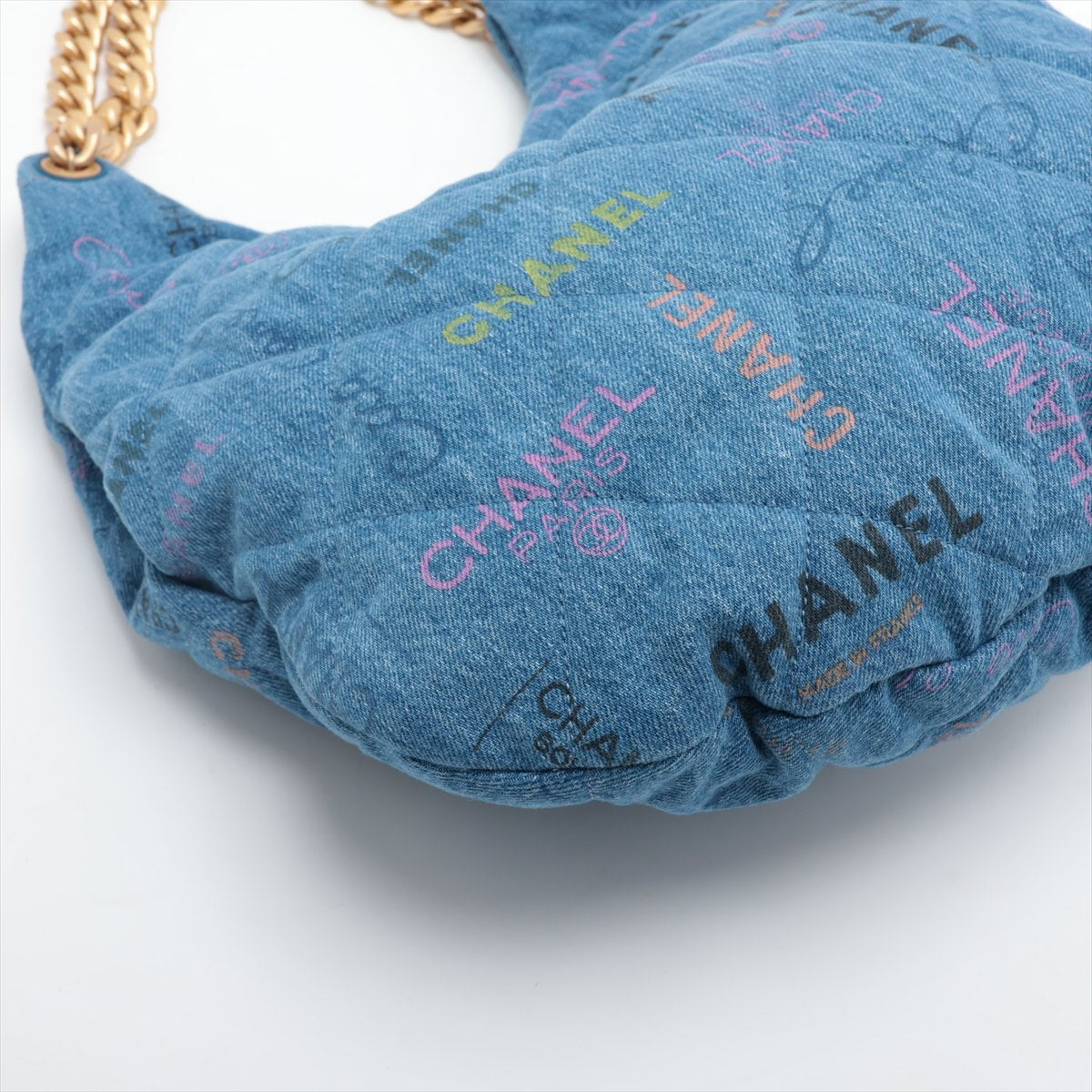Chanel Matrasse Denim Chain Shoulder Bag Blue G