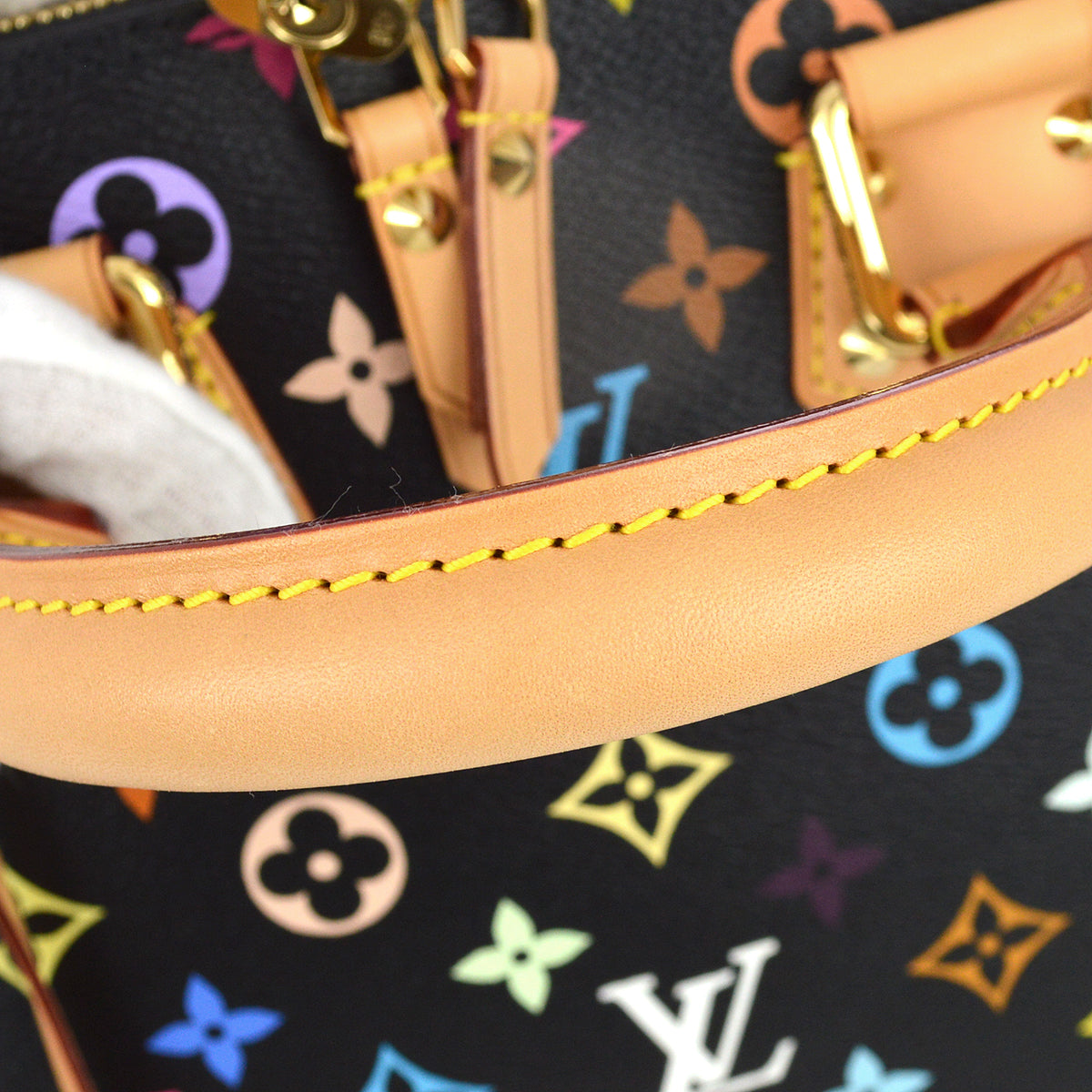 Louis Vuitton 2016 Black Monogram Multicolor Alma PM Handbag M40444
