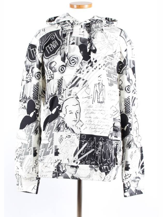 Luxury Fendi FY0918 Collage Hooded Sweatshirt L