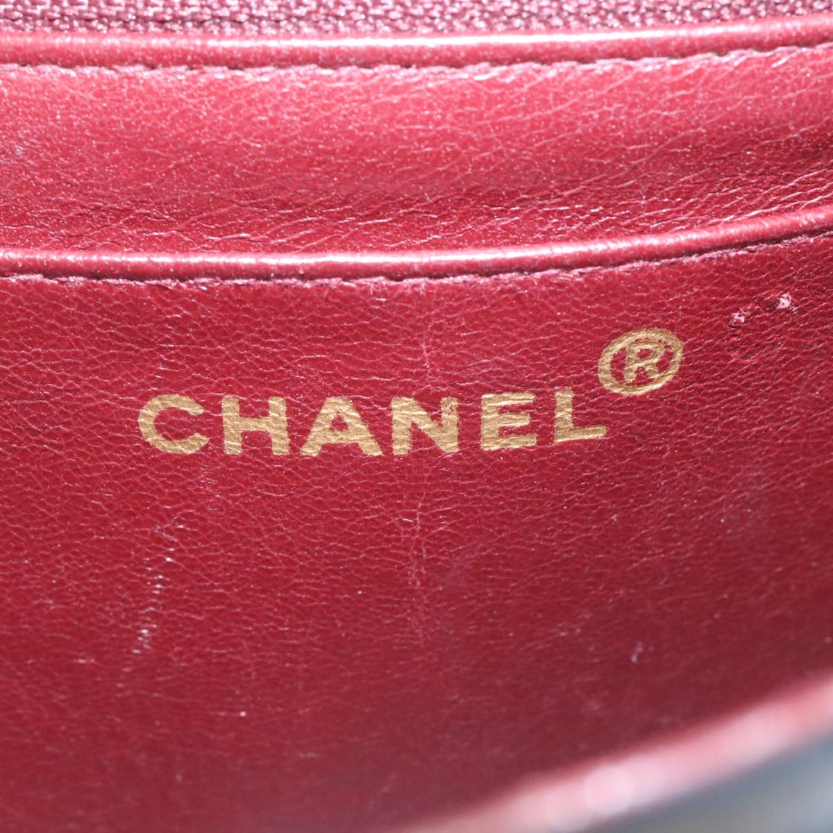 CHANEL Lamb Skin Double Flap Chain Shoulder Bag Black CC  26207A