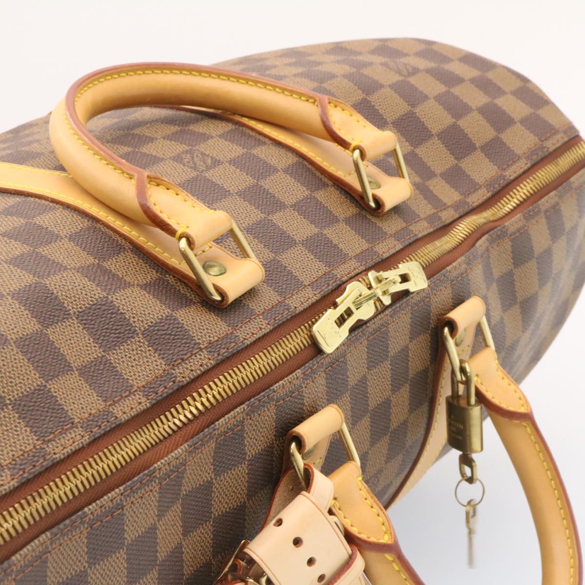 LOUIS VUITTON Damier Ebene Keepall 45 Boston Bag LV 26495S