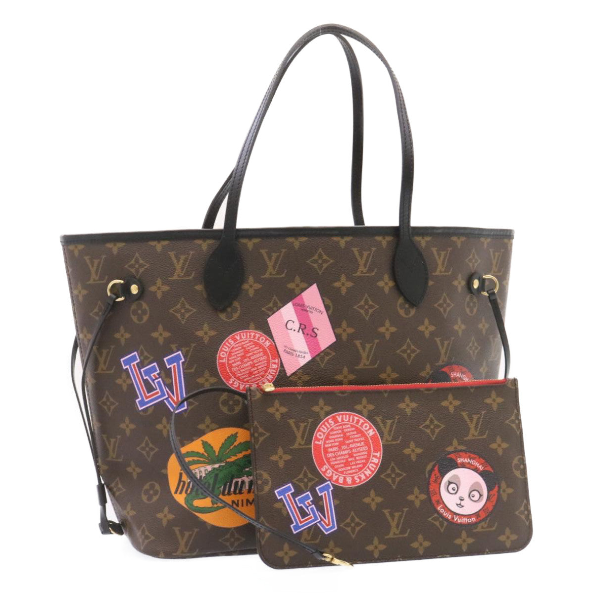 LOUIS VUITTON Monogram World Tour Neverfull MM Tote Bag M42844 LV 26563S