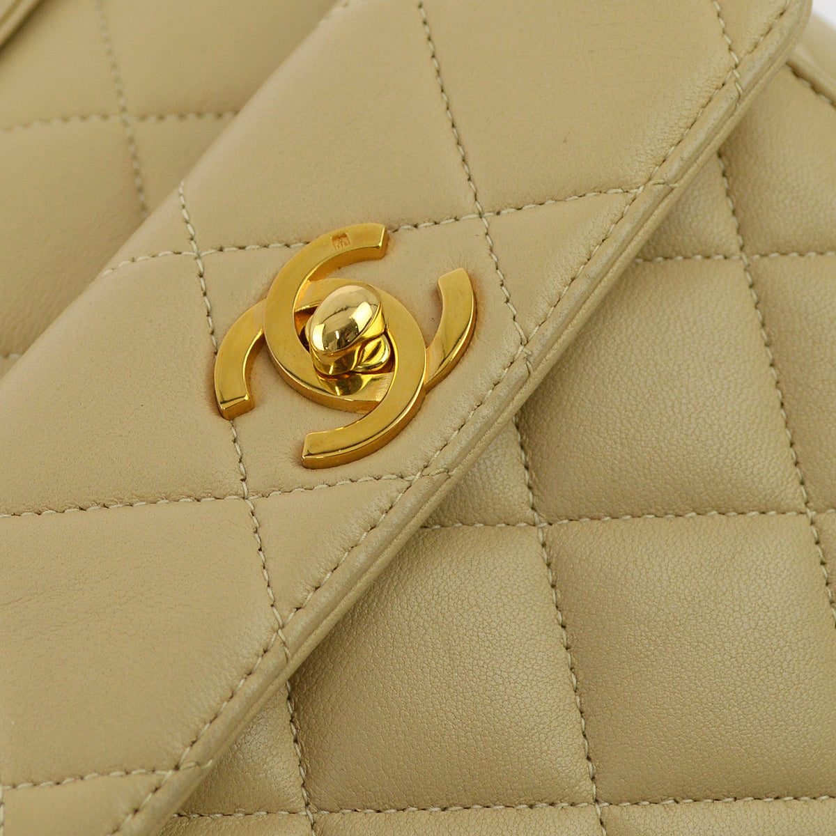 Chanel Beige Lambskin Duma Backpack Large