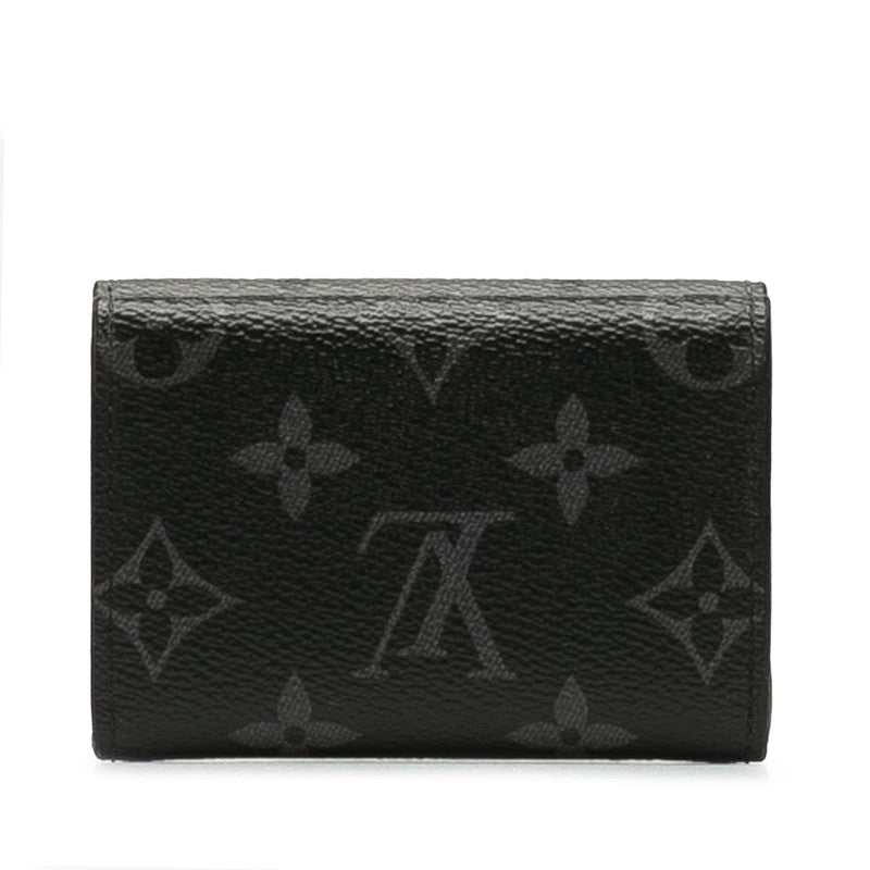 Louis Vuitton Monogram Discovery Three Folded Wallet M67630 Black PVC Leather Men Louis Vuitton