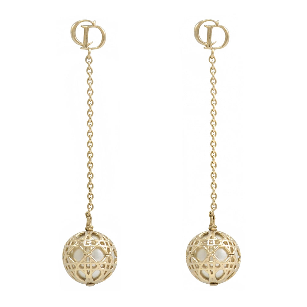 Luxury DiorBALL DROP GOLD EARRINGS