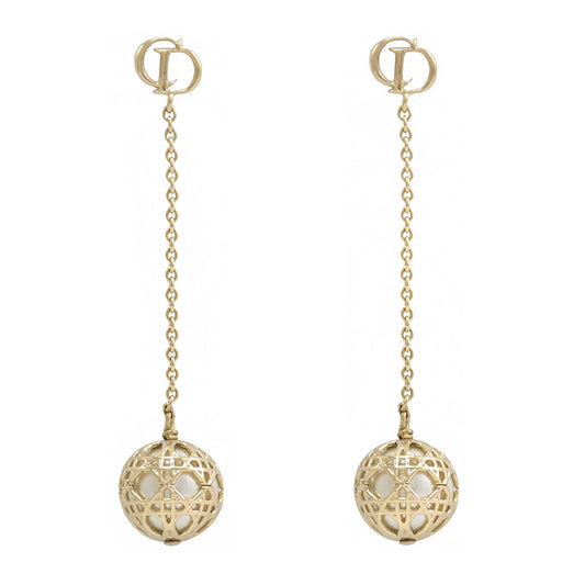 Luxury DiorBALL DROP GOLD EARRINGS