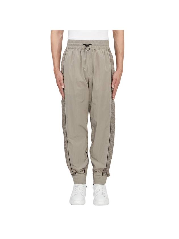 Luxury Fendi Men's Plain Logo Track Pants Grey