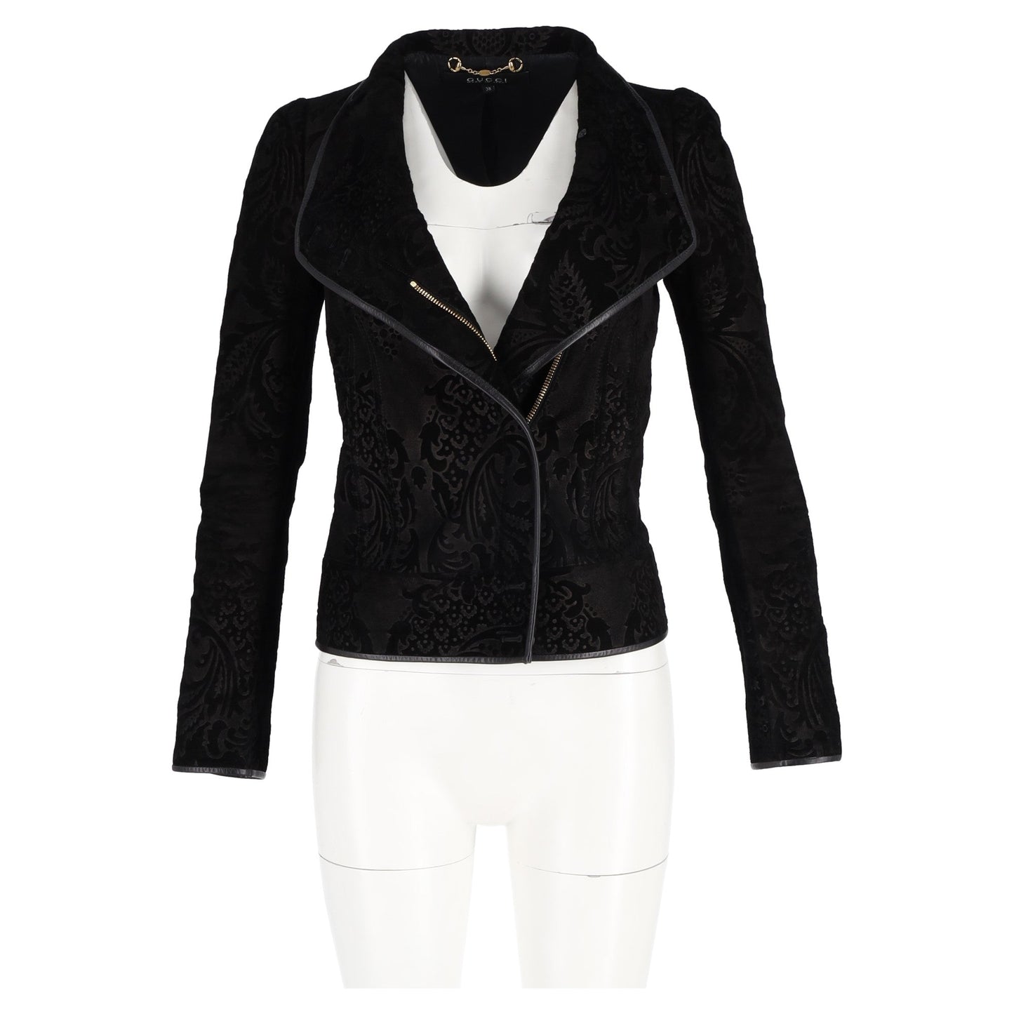 Luxury Gucci Trending 2025 Patterned Zip Jacket in Black Velvet