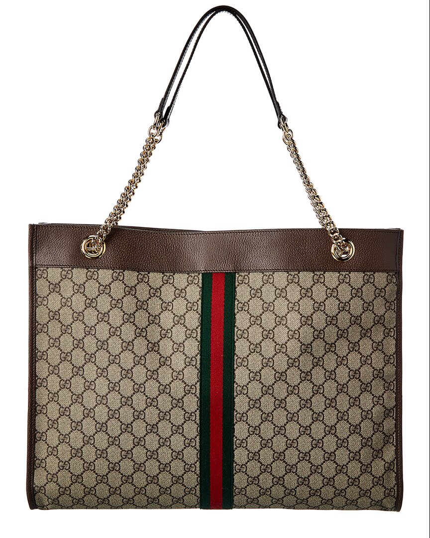 Gucci Rajah Large GG Supreme Canvas & Leather Tote