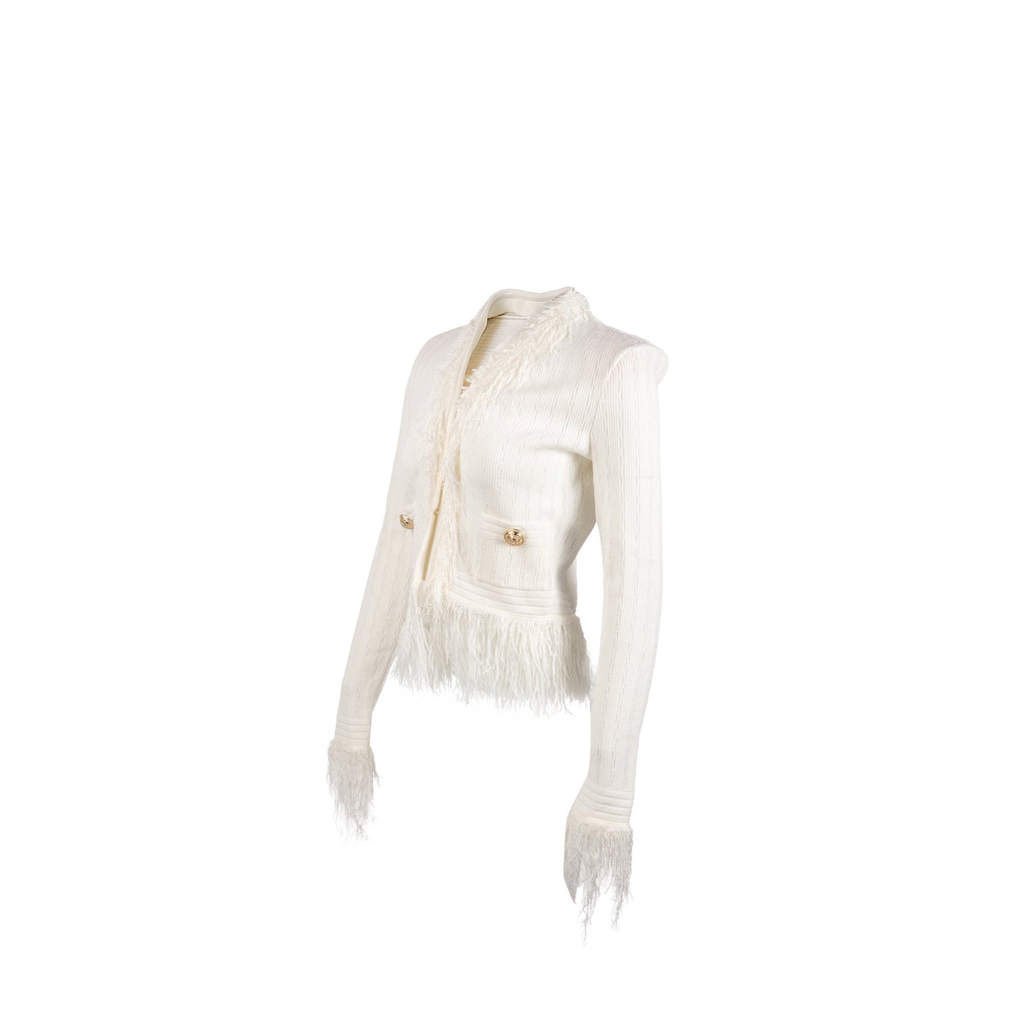 Balmain size 36 cardigan Viscose / polysester cream