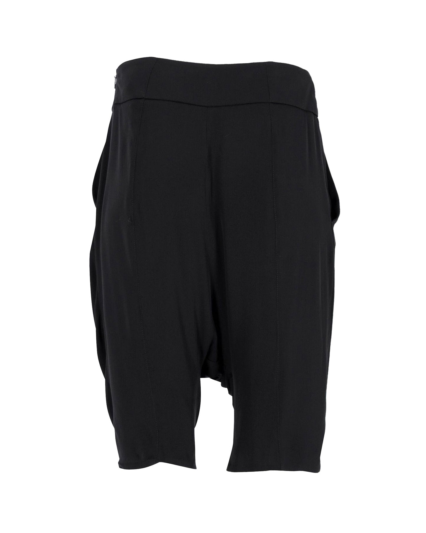Luxury Gucci Trending 2025 Drop-Crotch Knee-Length Shorts in Black Silk