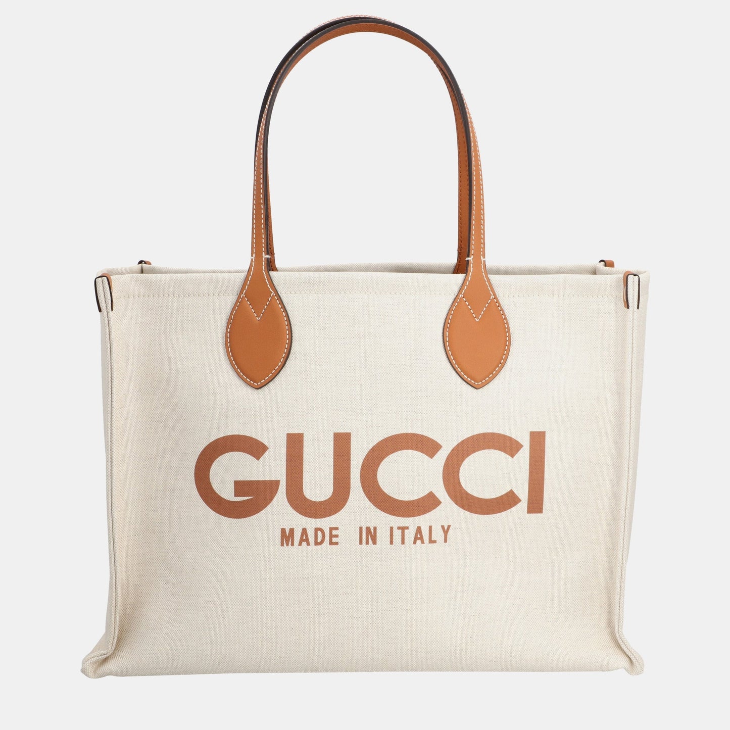 Luxury Gucci Trending 2025 Beige/Brown Canvas and Leather Logo Tote Bag