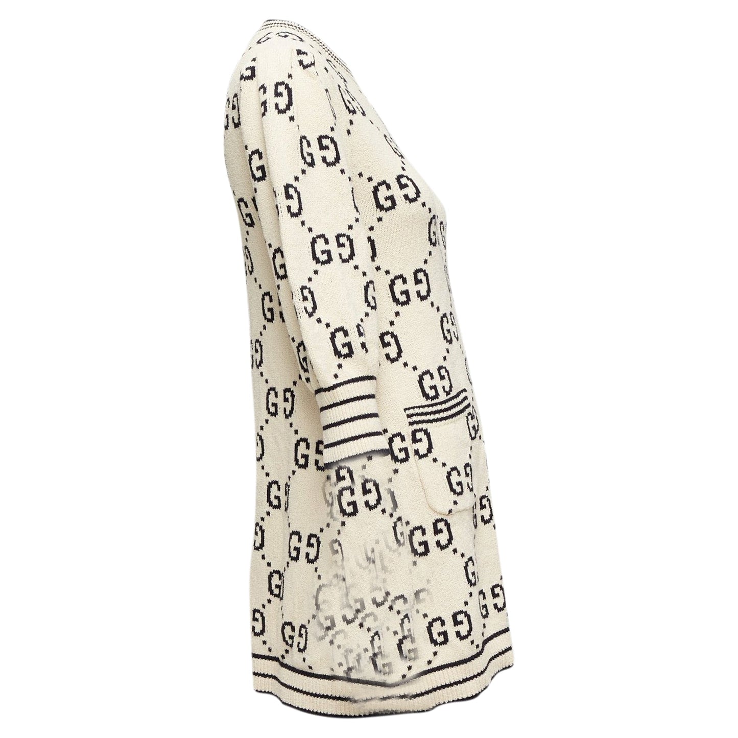 Gucci cotton GG logo jacquard striped rib sweater dress