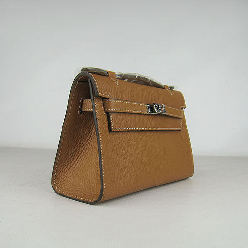 Luxury Hermes Kelly 22cm handbag H008 light coffee