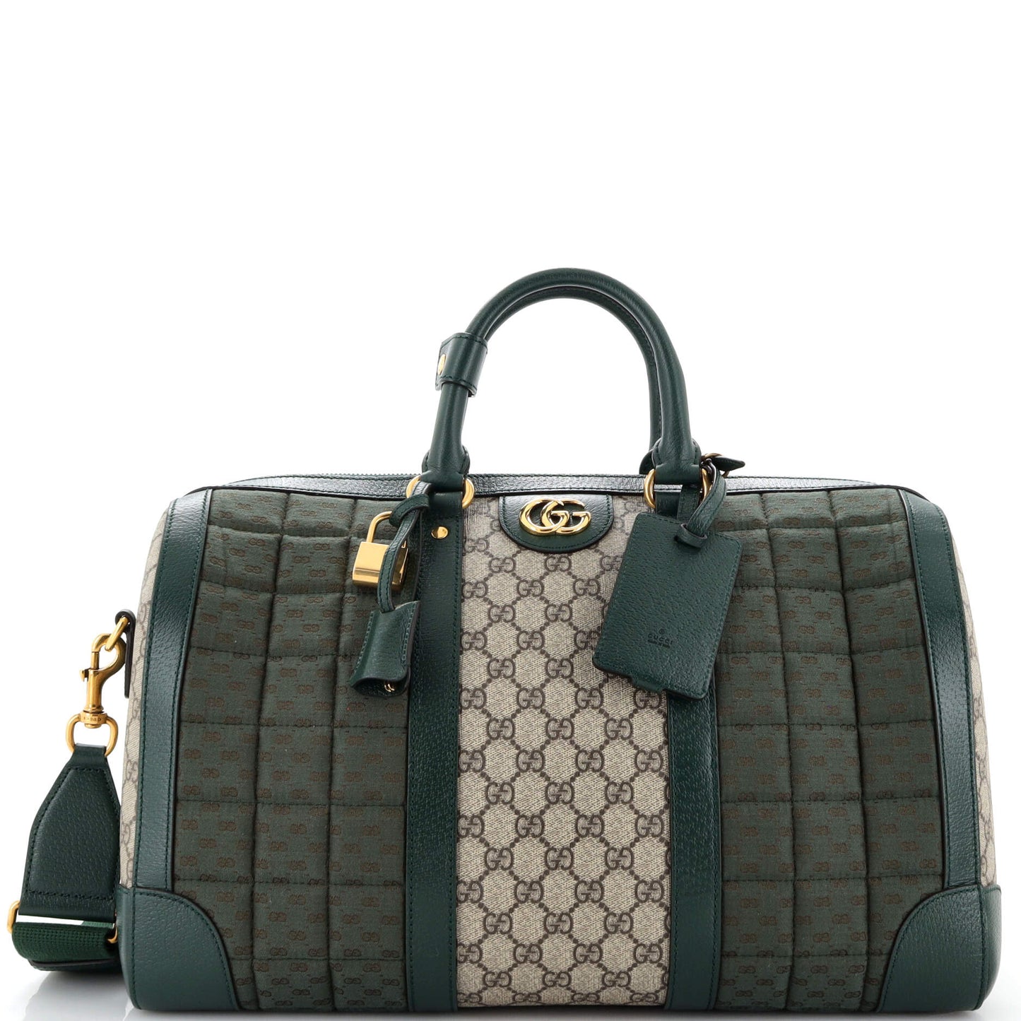 Luxury Gucci Trending 2025 Convertible Duffle Bag Square Quilted Mini GG Canvas and GG Coated Canvas Medium