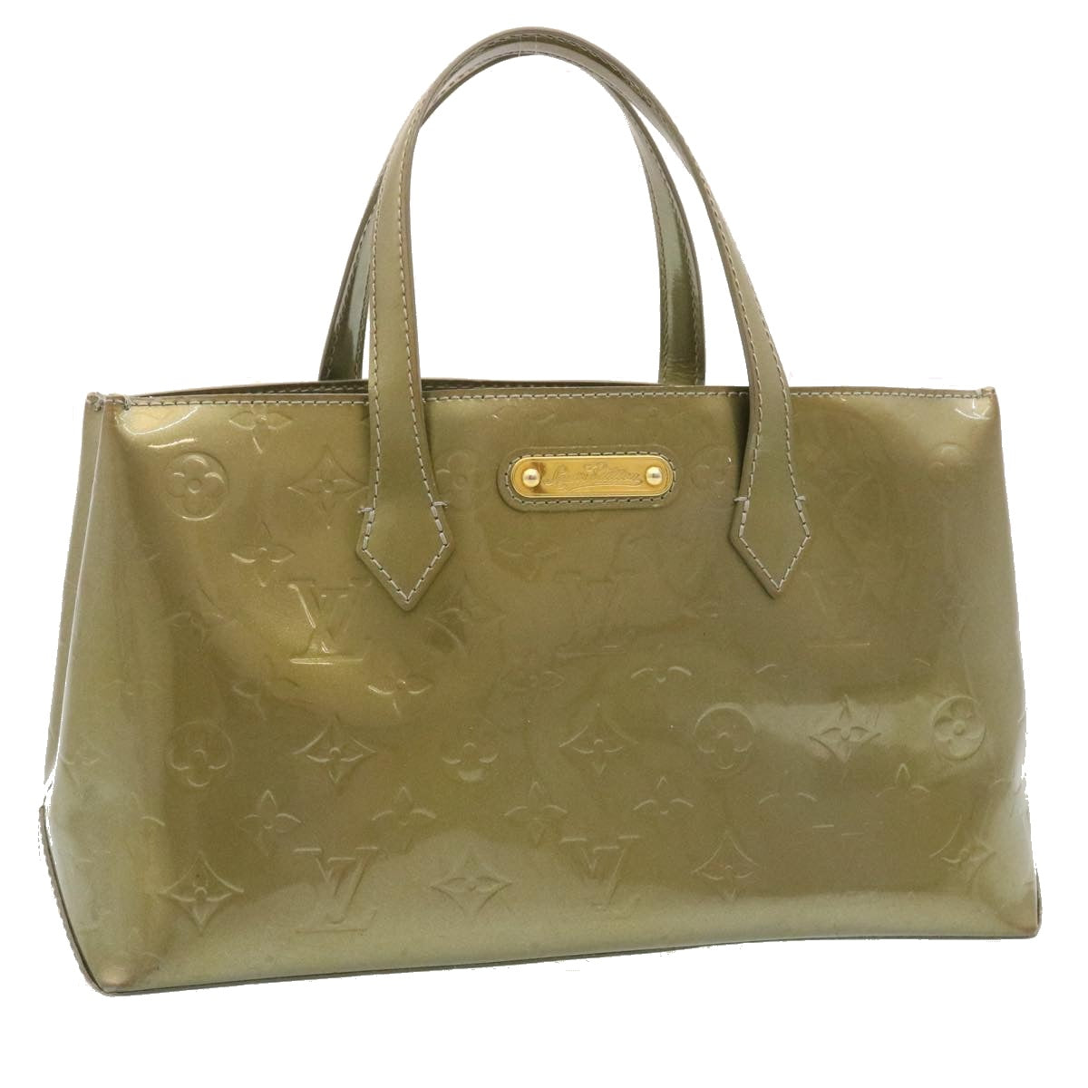 LOUIS VUITTON Vernis Wilshire PM Hand Bag Gris Art Deco M91627 LV 27062