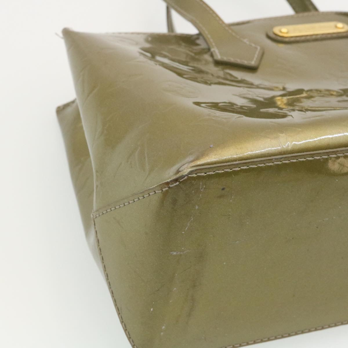 LOUIS VUITTON Vernis Wilshire PM Hand Bag Gris Art Deco M91627 LV 27062