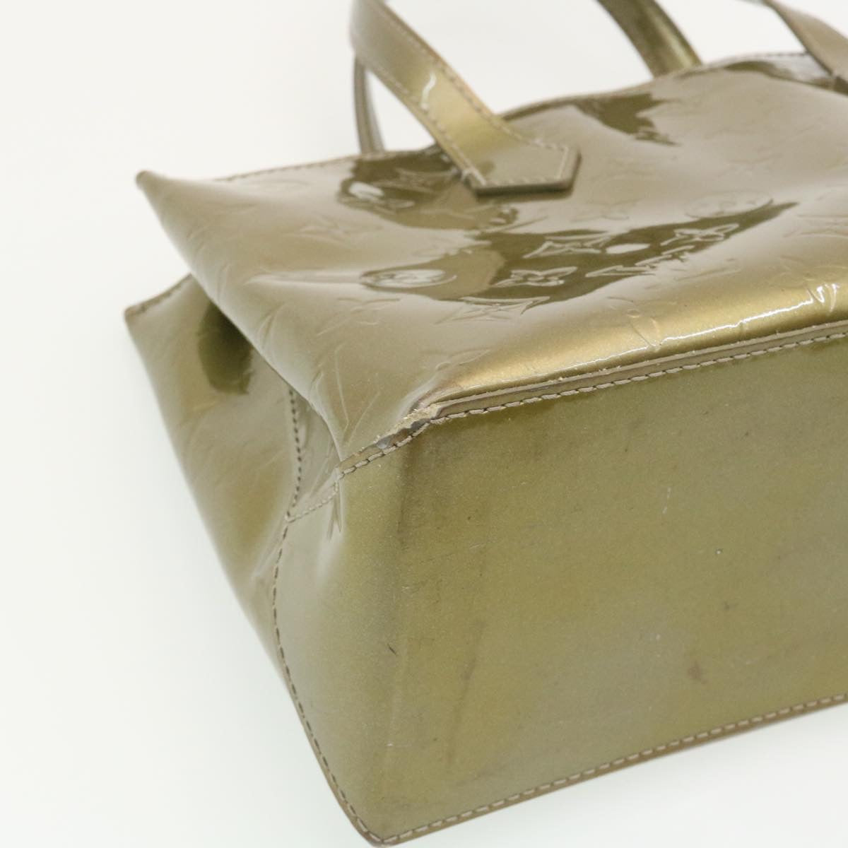 LOUIS VUITTON Vernis Wilshire PM Hand Bag Gris Art Deco M91627 LV 27062