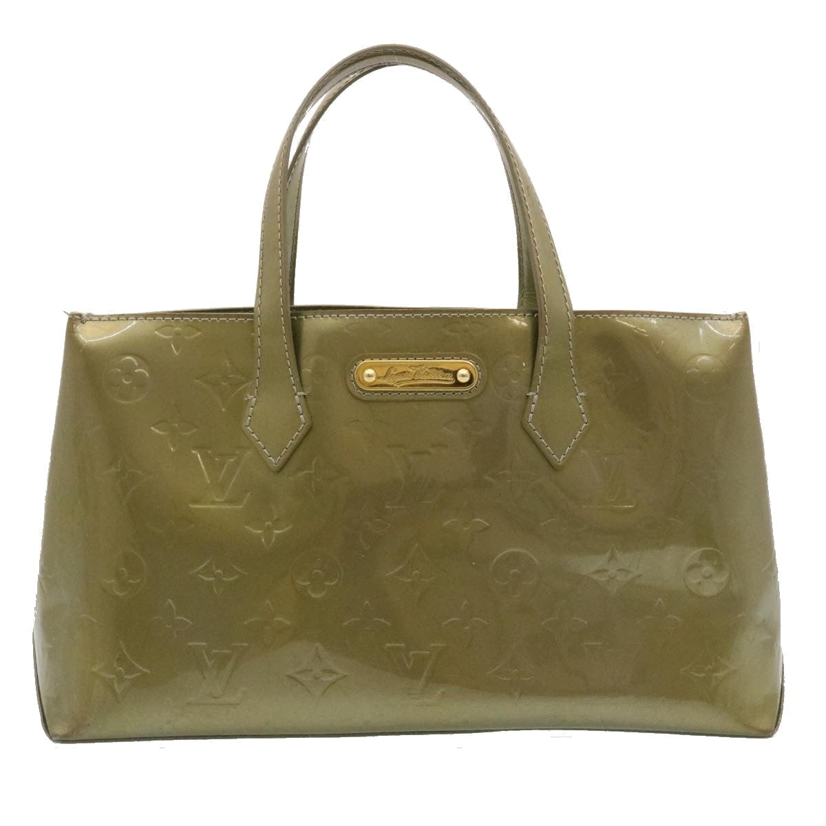 LOUIS VUITTON Vernis Wilshire PM Hand Bag Gris Art Deco M91627 LV 27062
