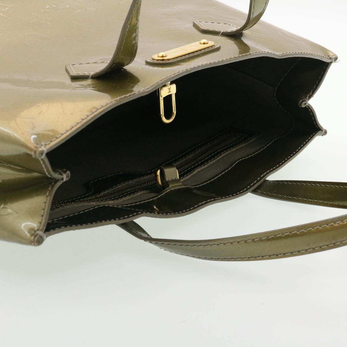 LOUIS VUITTON Vernis Wilshire PM Hand Bag Gris Art Deco M91627 LV 27062