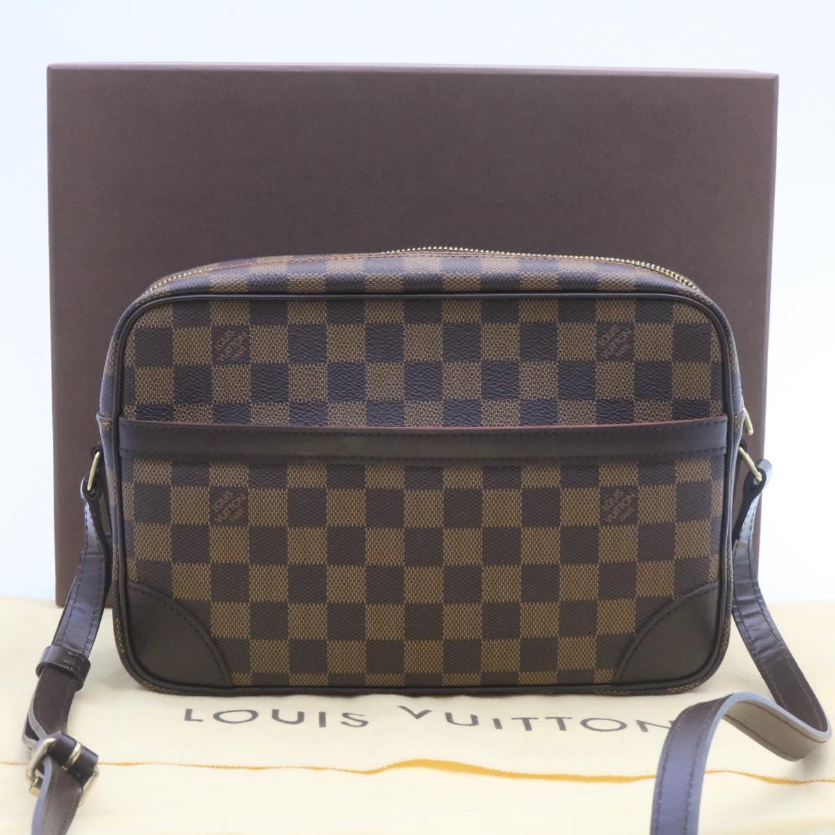 LOUIS VUITTON Damier Ebene Trocadero 27 Shoulder Bag N48085 LV 27264SA