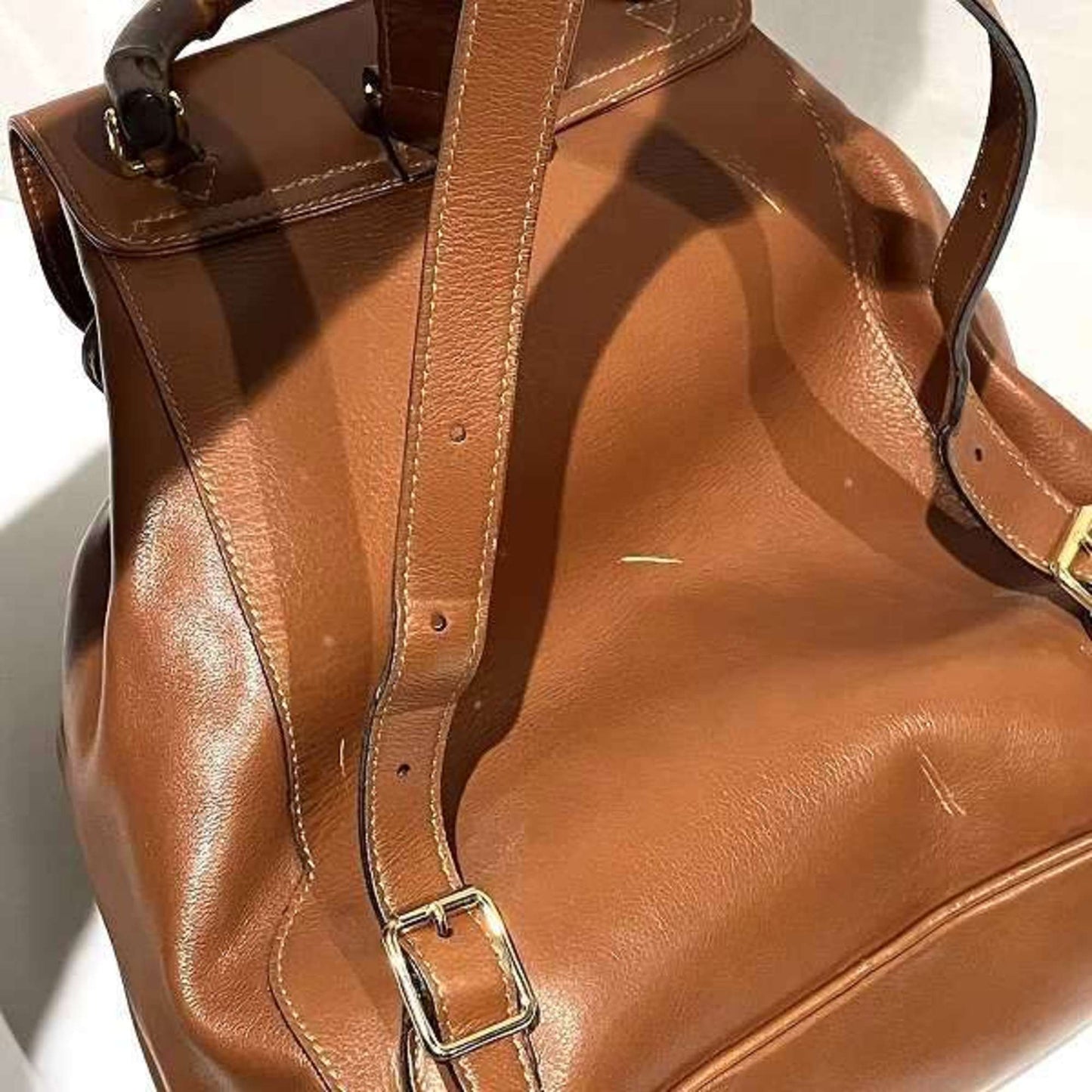 Luxury Gucci Trending 2025 Bamboo  Leather Backpack Bag ()
