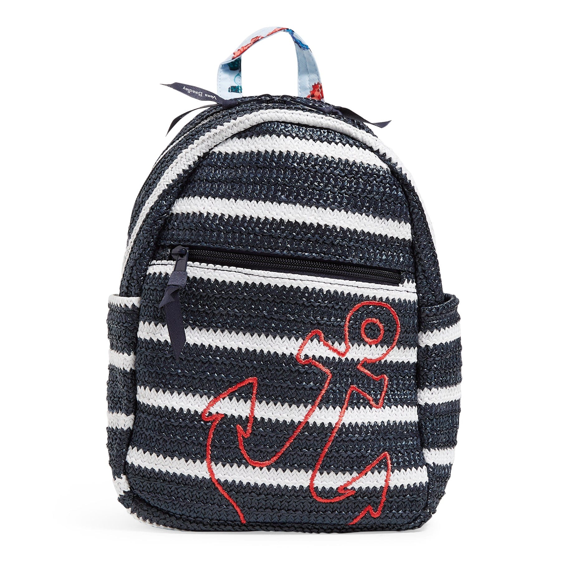 Factory Style Straw Mini Backpack-Anchors Aweigh-Image 1-Vera Bradley