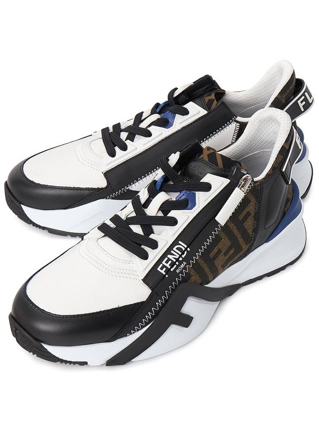 Luxury Fendi Flow FF Jacquard Leather Running Low Top Sneakers Black