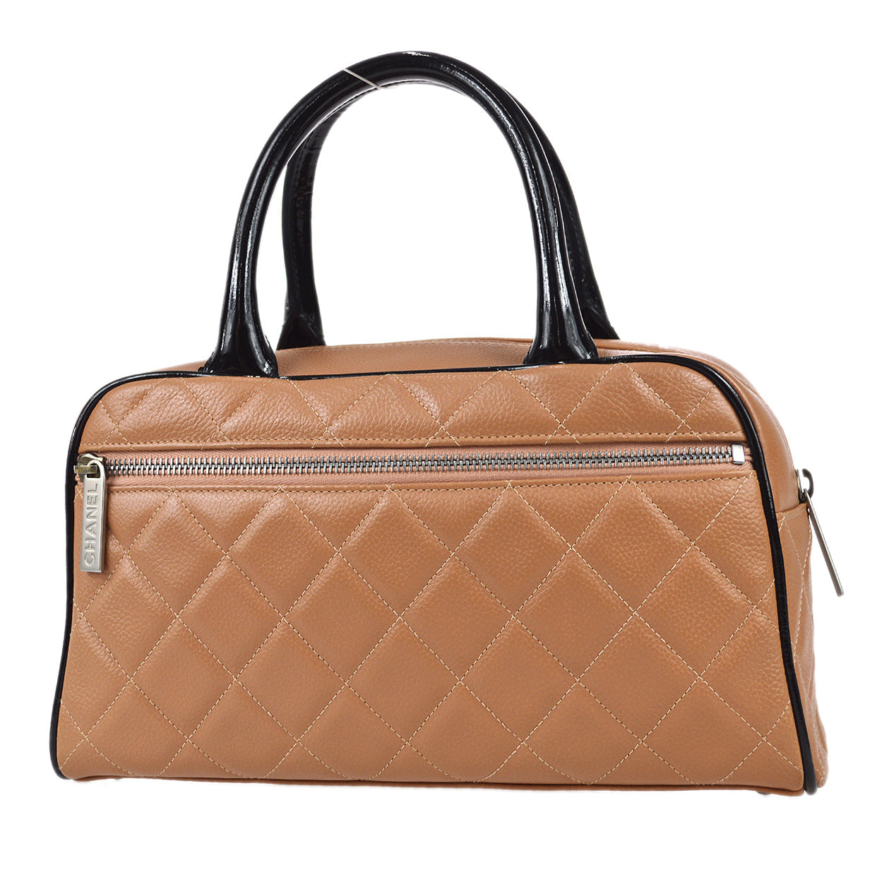 Luxury Chanel * 2001-2003 Bowling Bag 27 Pink Beige Caviar