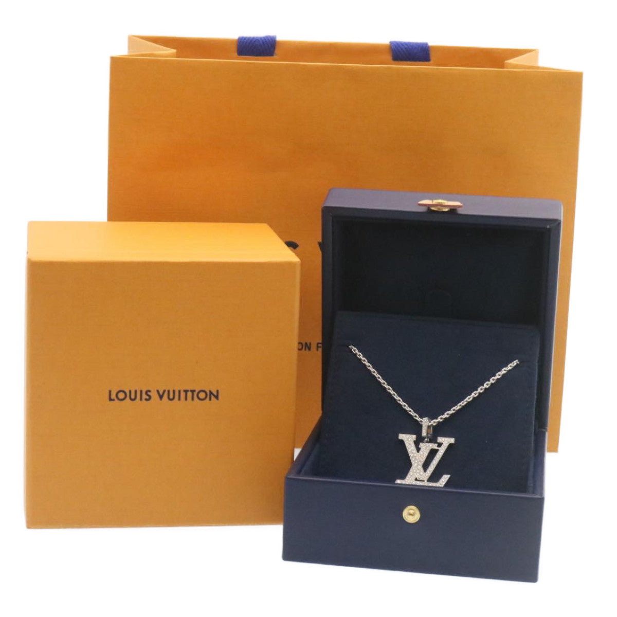 LOUIS VUITTON Pandantif LV XL Necklace White Gold Diamond Q93821 27695S