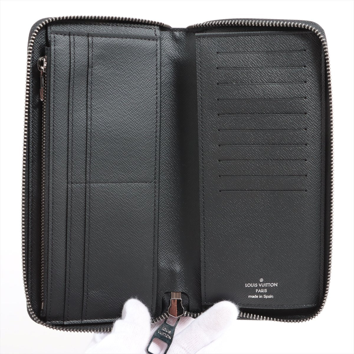 Louis Vuitton Monogram Zippy Wallet Vertical M62295 Black Wallet