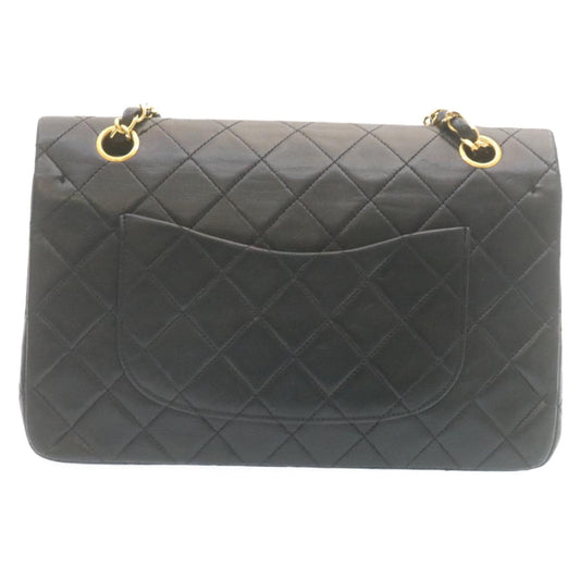 CHANEL Classic Matelasse 25 Chain Flap Shoulder Bag Lamb Skin Black  27848A