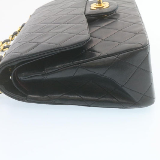 CHANEL Classic Matelasse 25 Chain Flap Shoulder Bag Lamb Skin Black  27848A