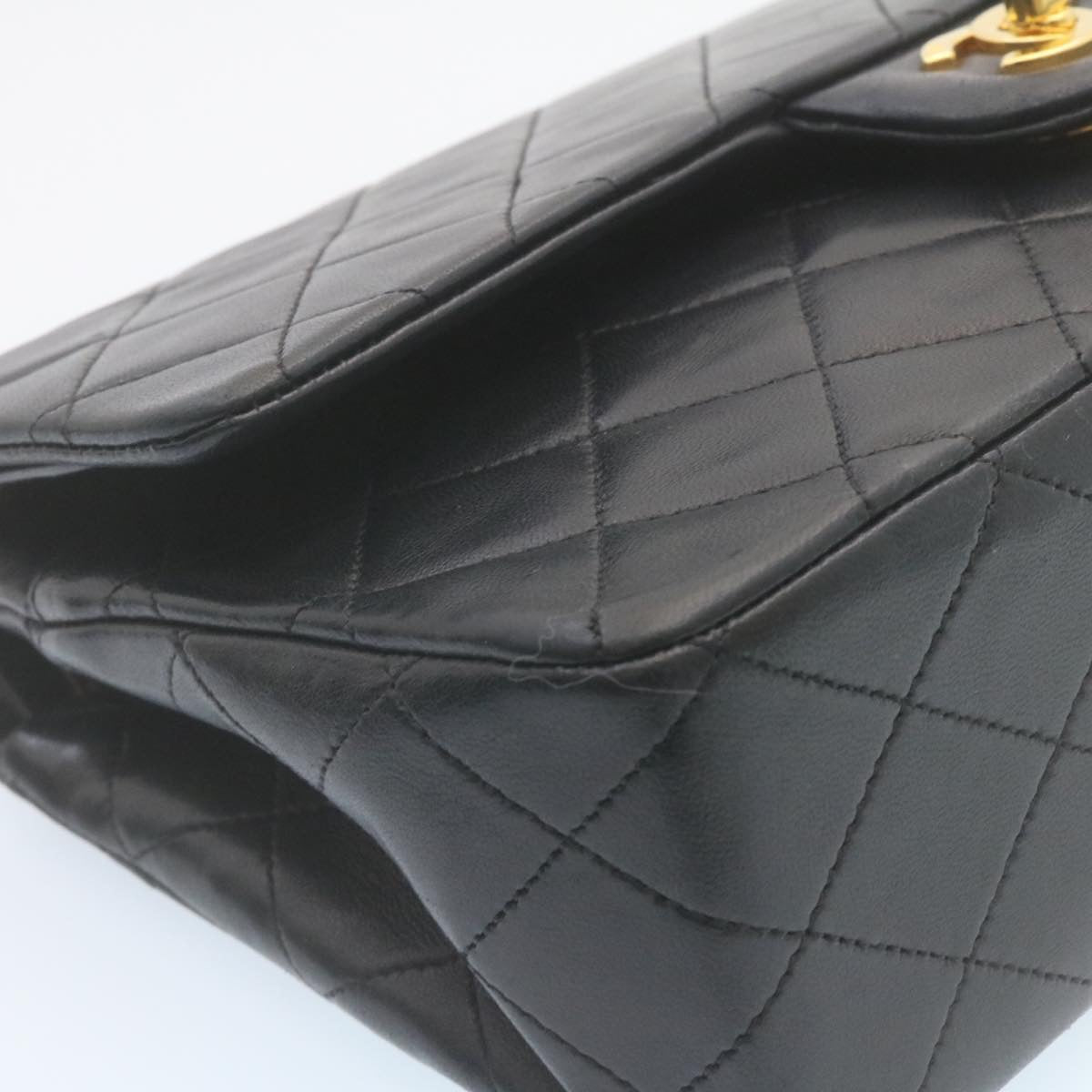 CHANEL Classic Matelasse 25 Chain Flap Shoulder Bag Lamb Skin Black  27848A