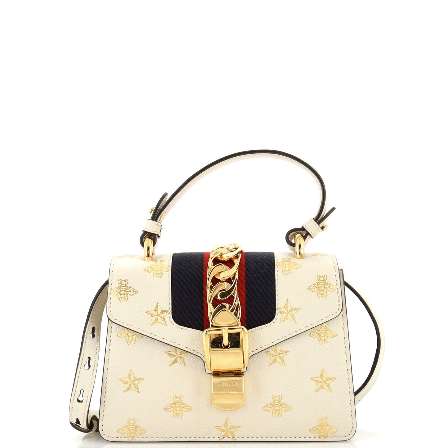 Luxury Gucci Trending 2025 Sylvie Top Handle Bag Printed Leather Mini