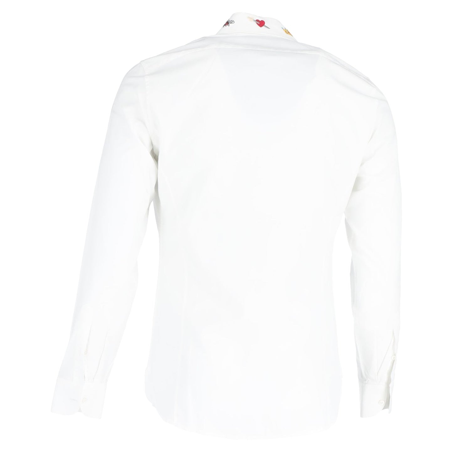 Gucci Printed Collar Long Sleeve Shirt in White Cotton
