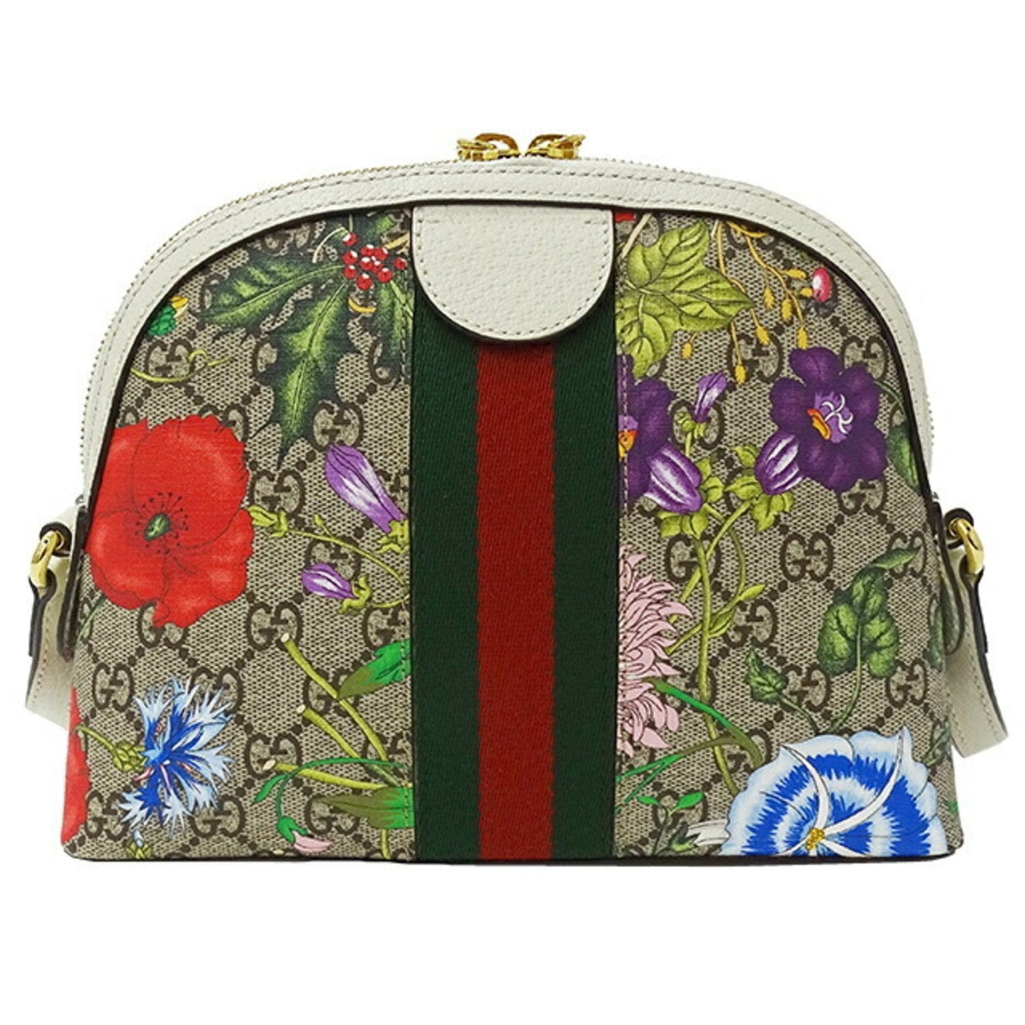 Luxury Gucci Trending 2025 Flora  Canvas Shoulder Bag ()