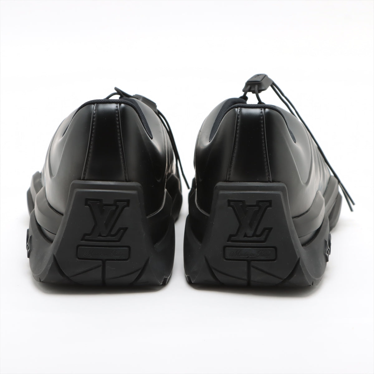 Louis Vuitton Millennium Line 21 Year Leather Trainers 8 Men Black FD0251 LV Logo