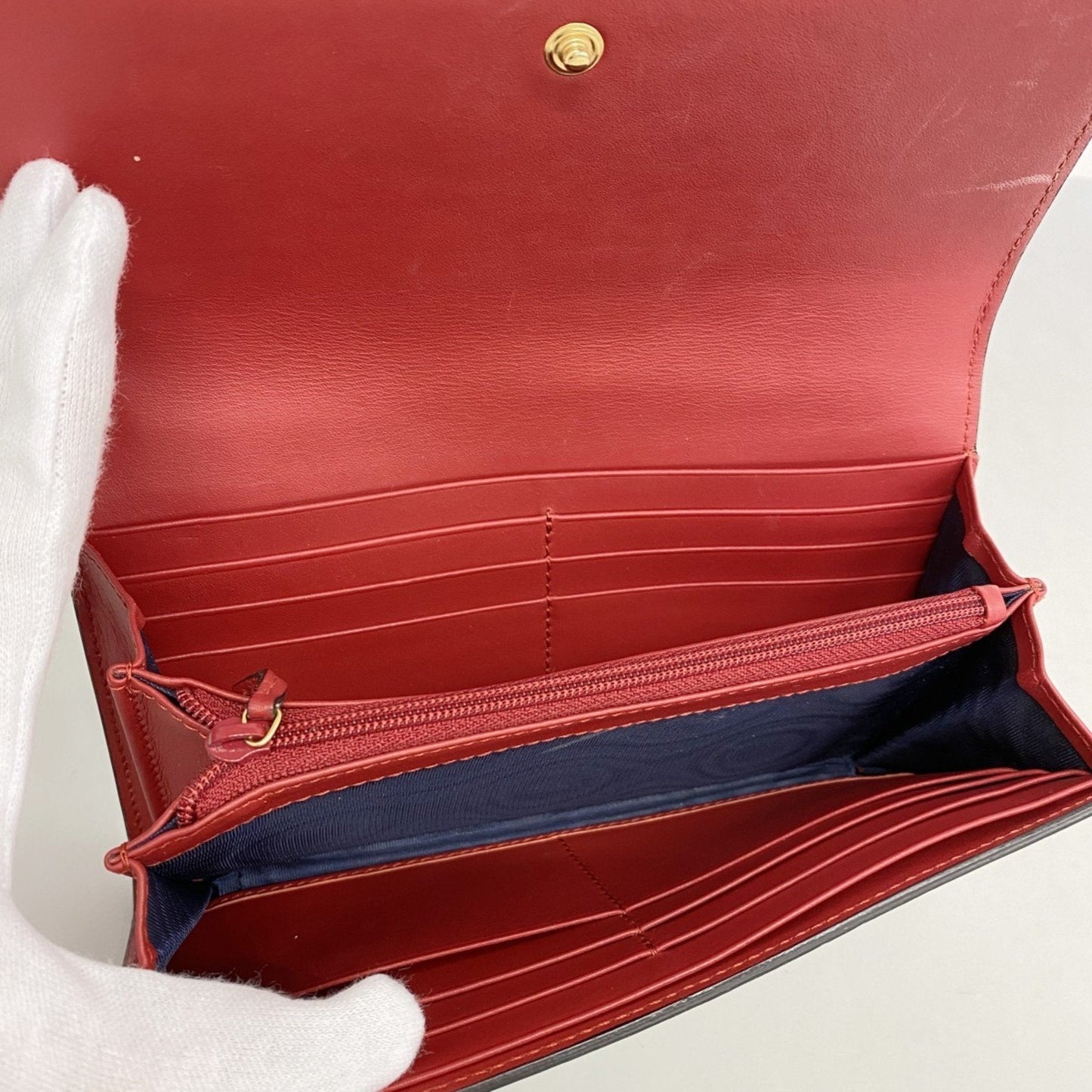 Gucci blue Navy Pvc Long Wallet (Bi-Fold)