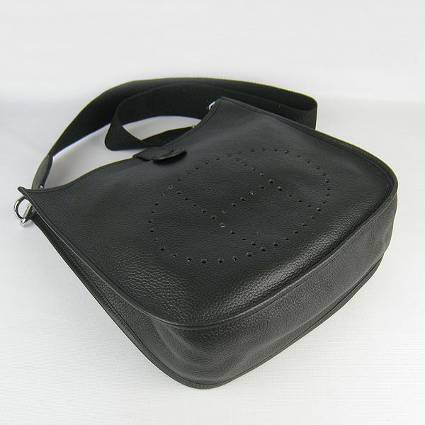 Luxury Hermes Evelyne I handbag H6309 black silver